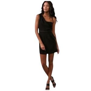 Theory Kaholo Cocktail Dress Women's Size 4 Black One Shoulder Wedding Party